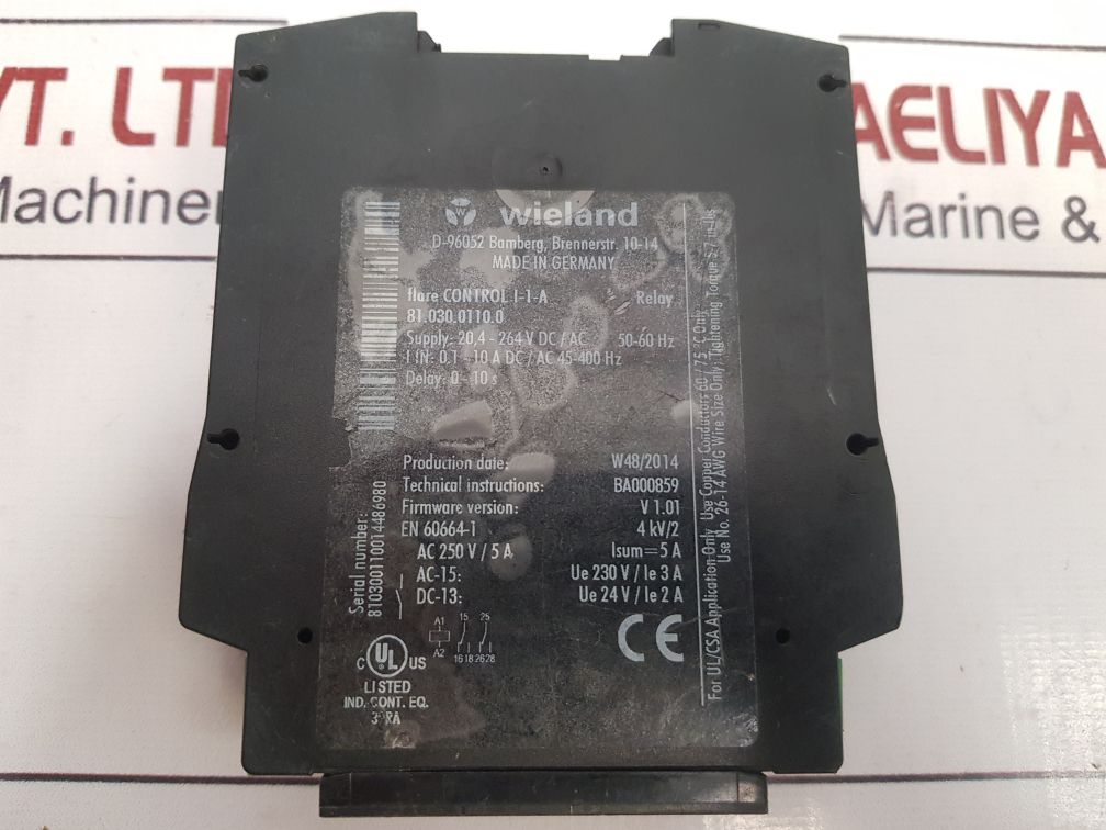 Wieland 81.030.0110.0 Flare Control I-1-a Relay used