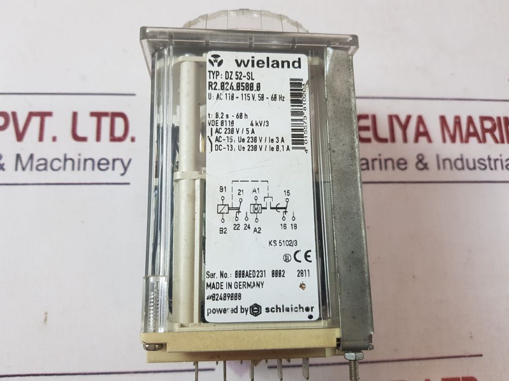 Wieland Dz52-sl Timer Relay 0.2S-60 H Ac 230V/5A