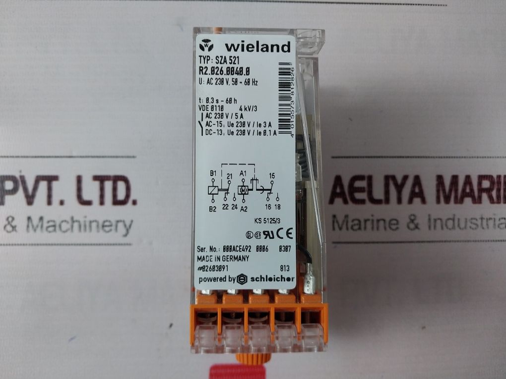 Wieland Sza 521 Timer Relay R2.026.0040.0 Ac 238V 50-60Hz