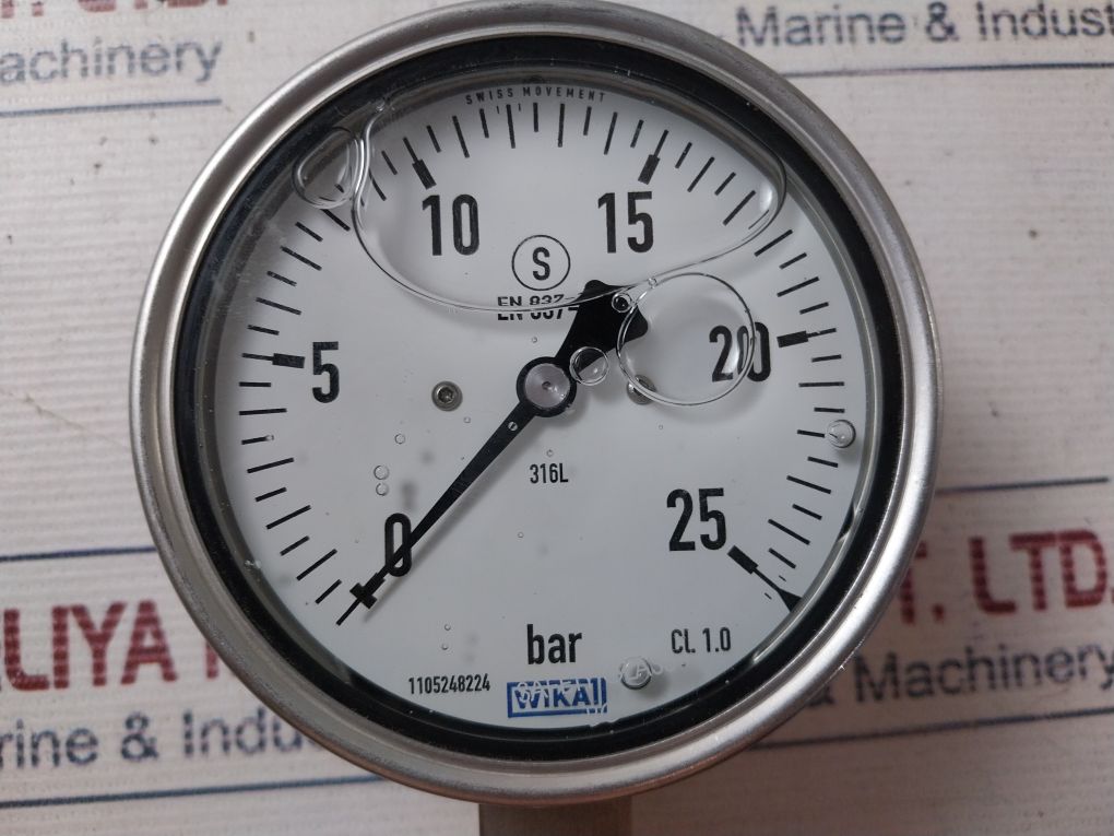 Wika En 837-1 Pressure Gauge 0-25 Bar W