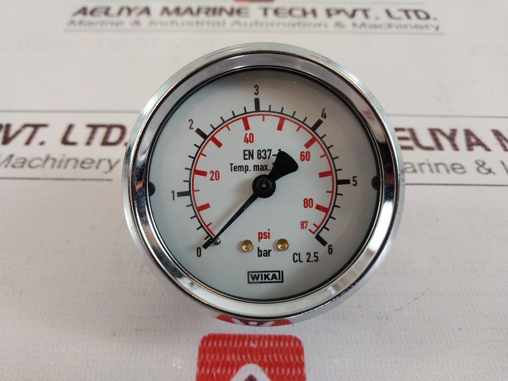 Wika En 837-1 Pressure Gauge Manometer-63 Mm 0-6 Bar Cl 2.5