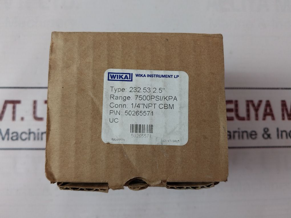 Wika 0-7500Psi/Kpa Pressure Gauge 232.53 2.5”