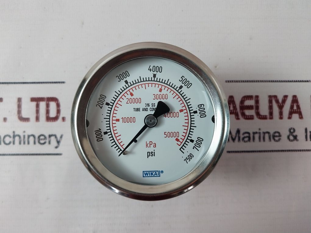 Wika 0-7500Psi/Kpa Pressure Gauge 232.53 2.5”
