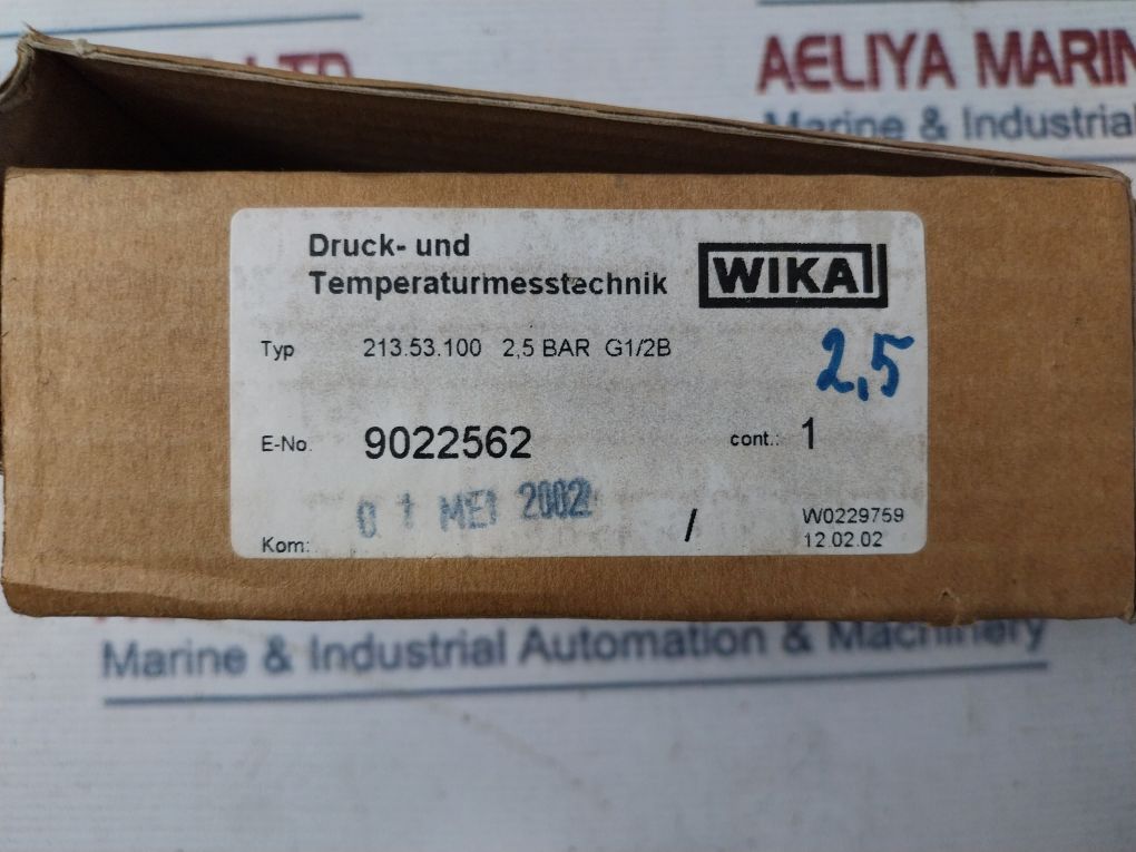 Wika 213.53.100 2,5 Bar G1/2B Pressure Gauge Manometer