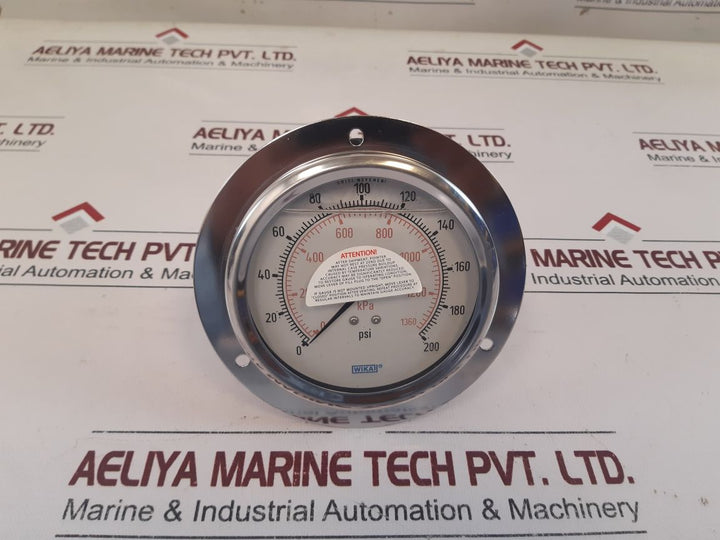 Wika 213.53 4” Pressure Gauge 200 PsiKpa