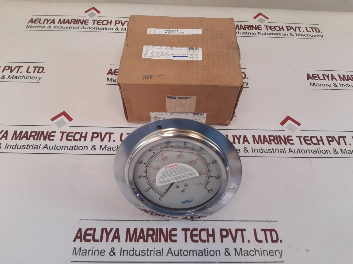 Wika 213.53 4” Pressure Gauge 200 PsiKpa