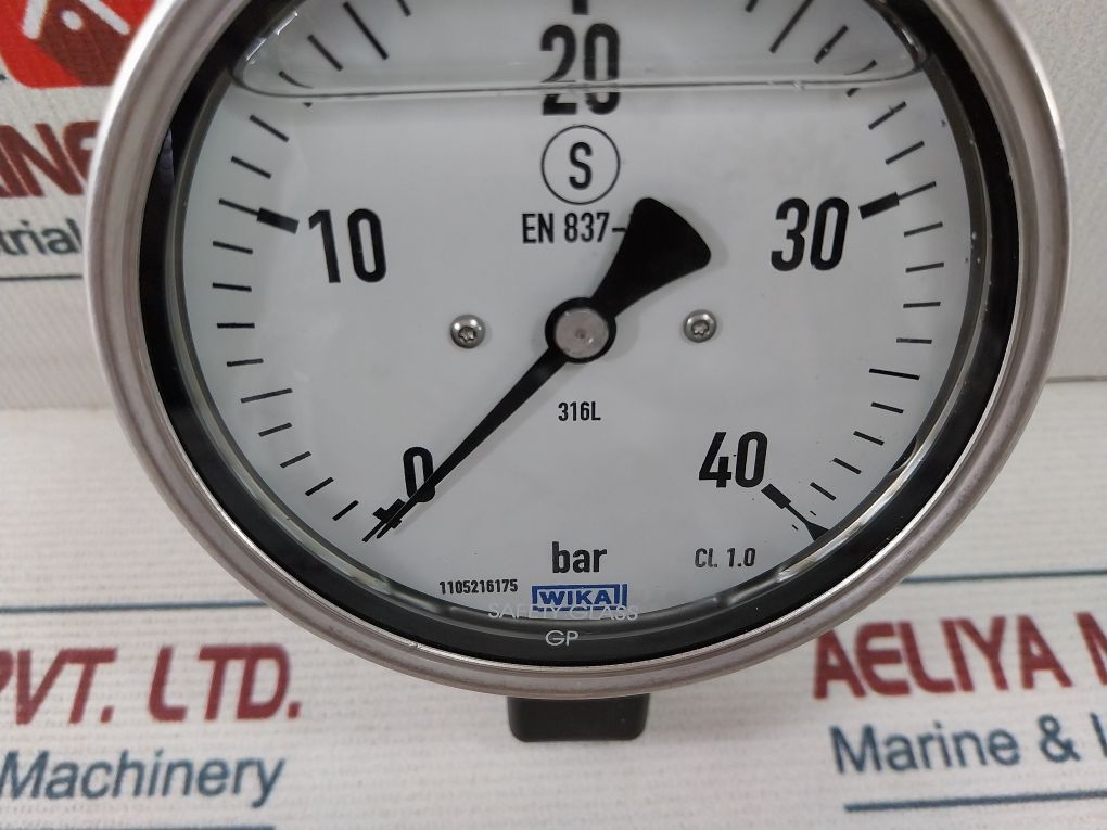 Wika En 837-1 Pressure Gauge 0-40 W/Out Flange 0-40Bar