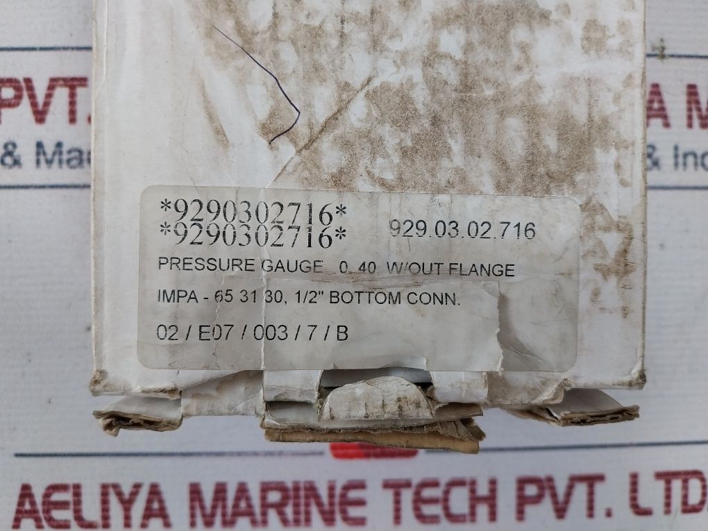 Wika En 837-1 Pressure Gauge 0-40 W/Out Flange 0-40Bar