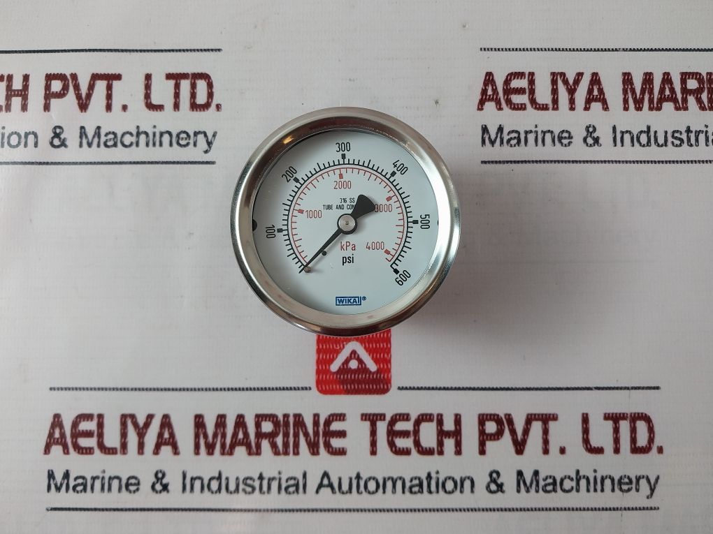 Wika 316 Ss Gauge 0-600 Psi Tube And Connection 0-4000 Kpa