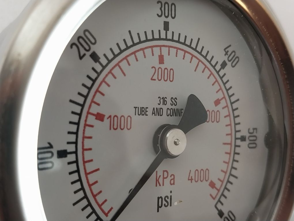 Wika 316 Ss Gauge 0-600 Psi Tube And Connection 0-4000 Kpa