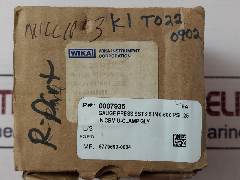 Wika 316 Ss Gauge 0-600 Psi Tube And Connection 0-4000 Kpa
