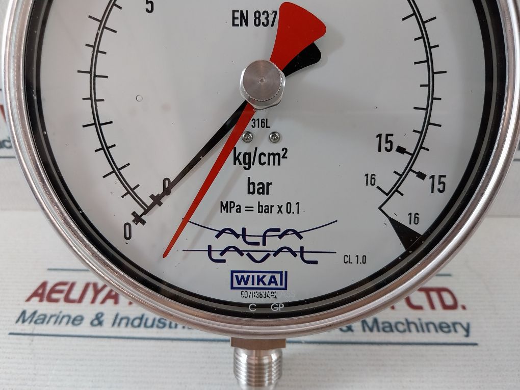 Wika 316L Pressure Gauge En 837 0-16 Bar