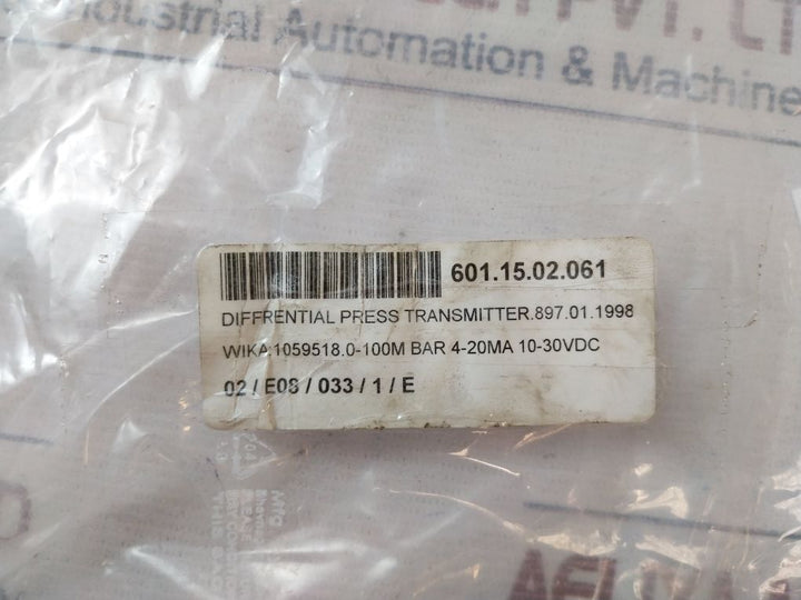 Wika 891.34.1998 Differential Pressure Transmitter 4-20 Ma