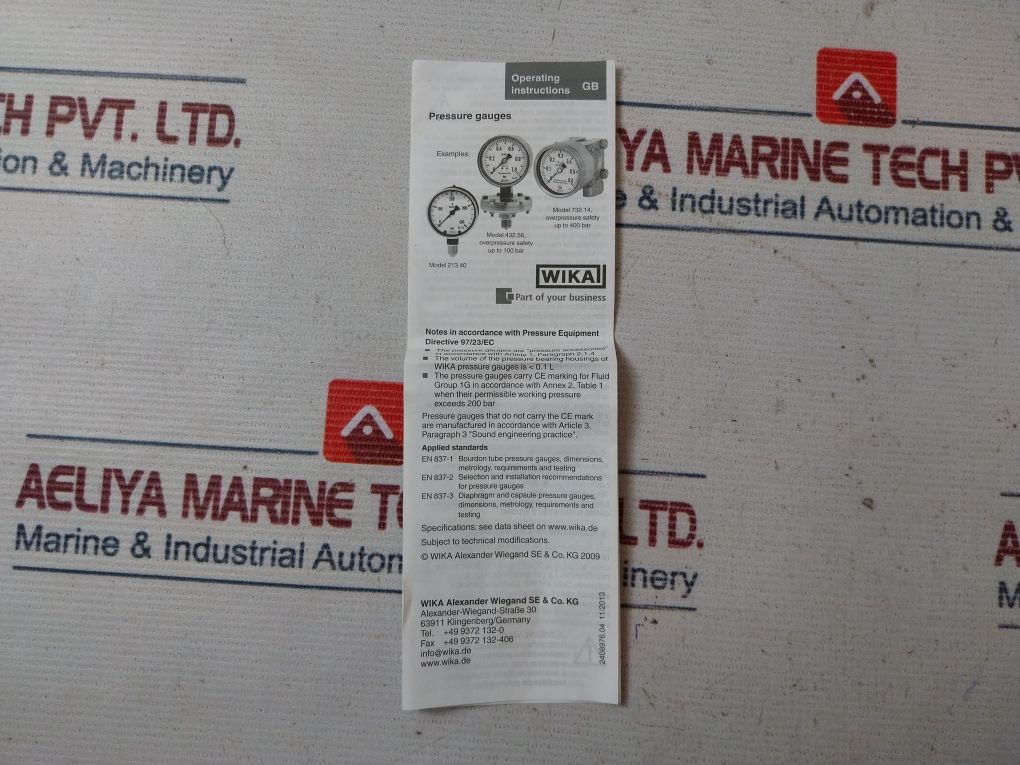 Wika 9041621 Pressure Gauge 0-6 Bar