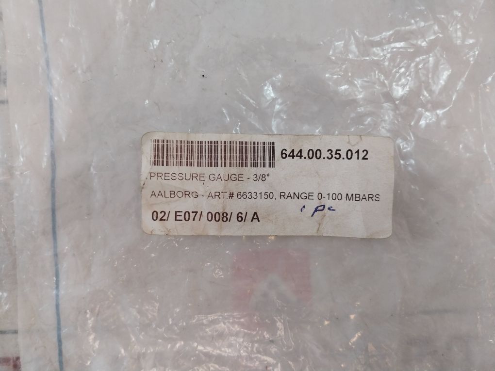 Wika Cl.1.6 Pressure Gauge 0-100 Mbar