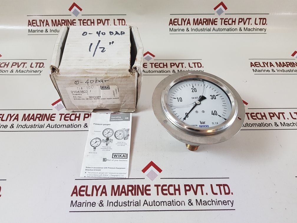 Wika En837-1 Cl. 1.0 Pressure Gauge 0-40 Bar
