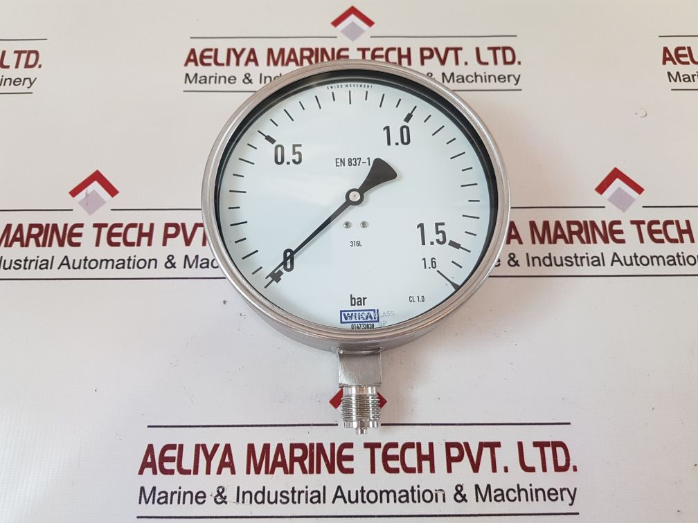 Wika En837-1 Cl. 1.0 Pressure Gauge 0-1.6 Bar
