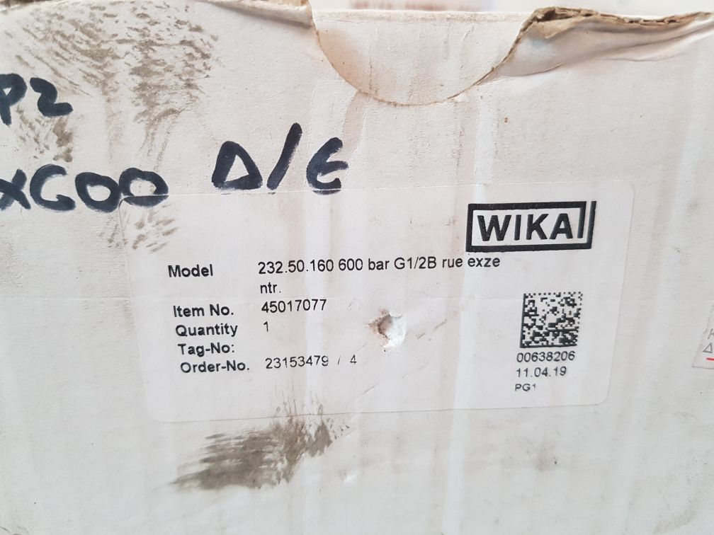 Wika En837-1 Cl. 1.0 Pressure Gauge 0-600 Bar
