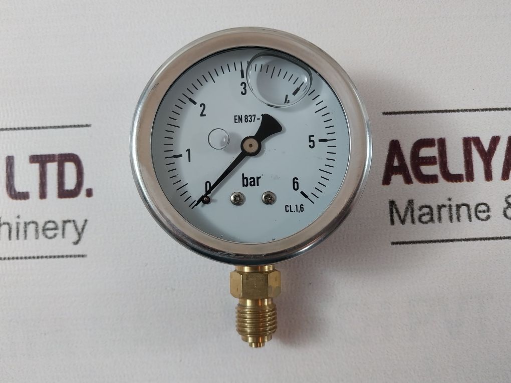 Wika En837-1 Cl. 1,6 Pressure Gauge 0-6 Bar