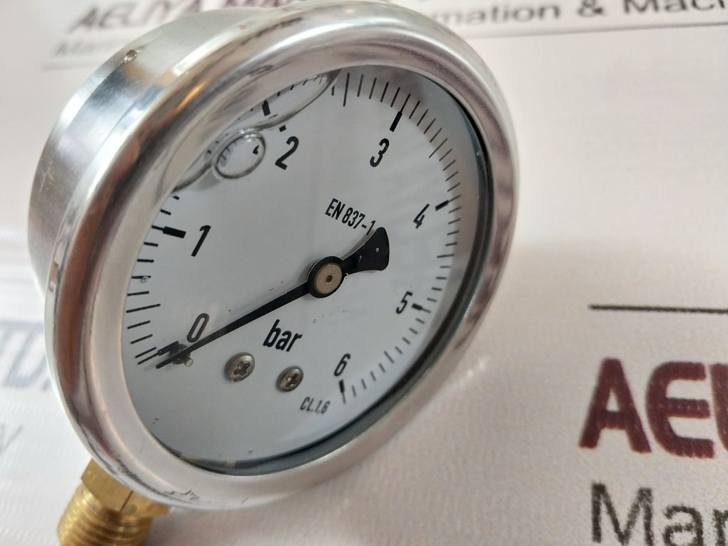Wika En837-1 Cl. 1,6 Pressure Gauge 0-6 Bar
