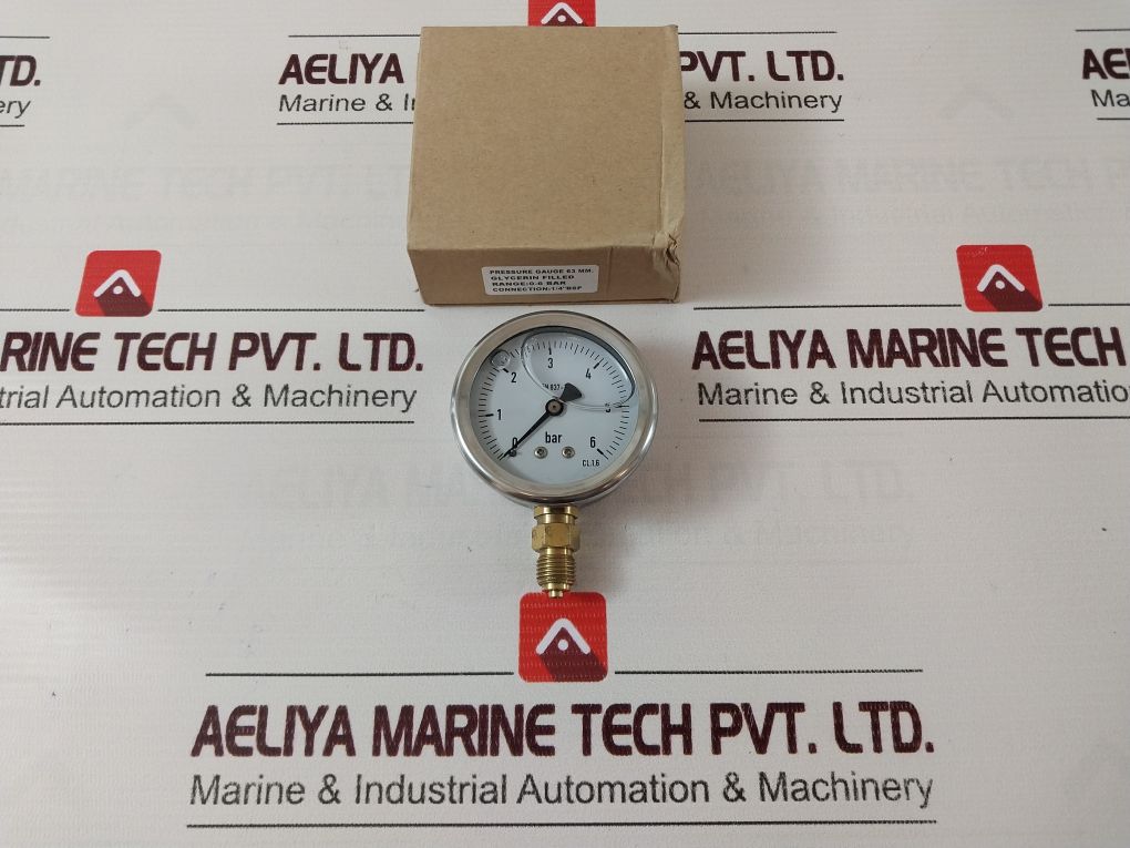 Wika En837-1 Cl. 1,6 Pressure Gauge 0-6 Bar