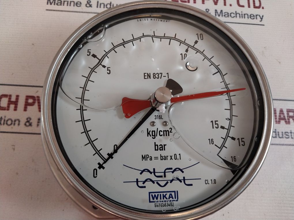 Wika En837-1 Pressure Gauge 0-16 Bar