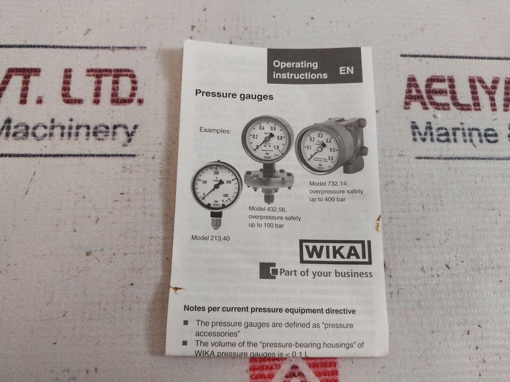 Wika En837-1 Pressure Gauge 0-16 Bar