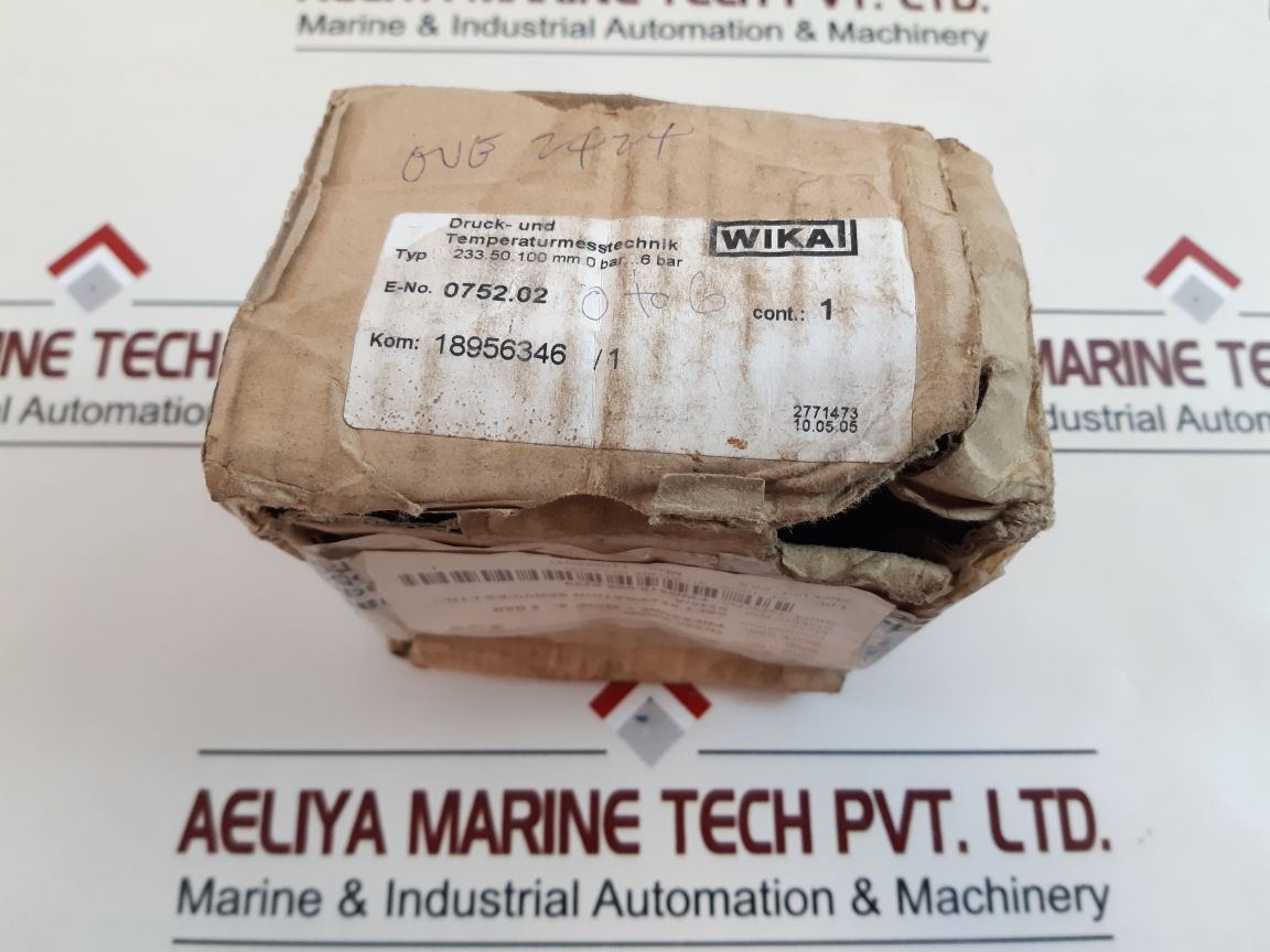 Wika En 837-1 Cl.1.0 Pressure Gauge 0-6 Bar
