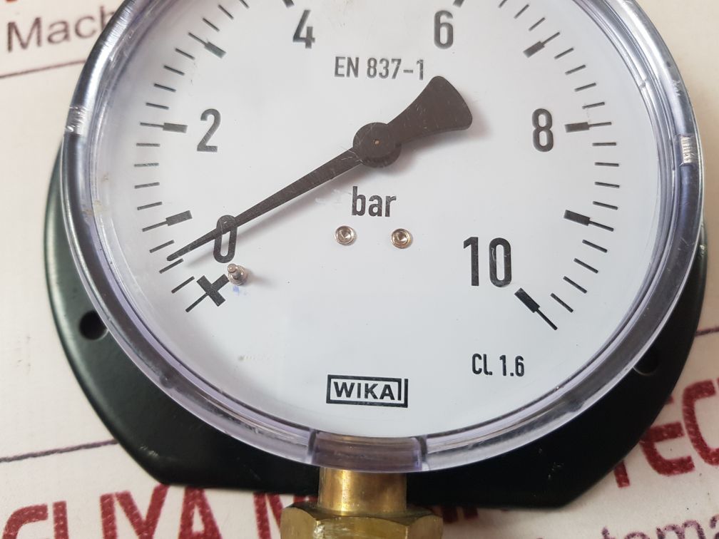 Wika En 837-1 Cl. 1.6 Pressure Gauge 0-10 Bar Free Shipping By Express