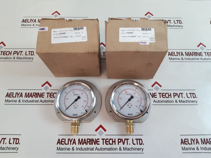 Wika En 837-1 Cl. 1.6 Pressure Gauge 0-16 Bar 0-230 Psi