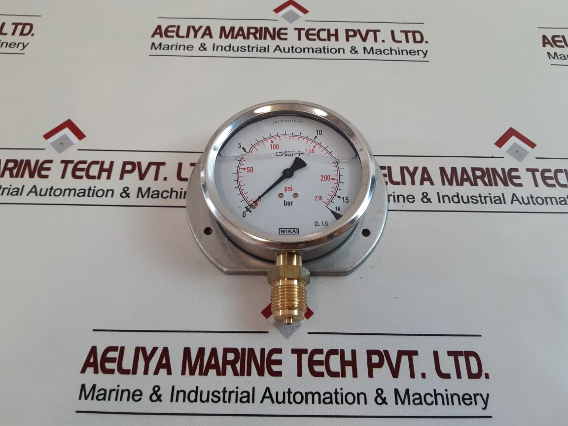 Wika En 837-1 Cl. 1.6 Pressure Gauge 0-16 Bar 0-230 Psi