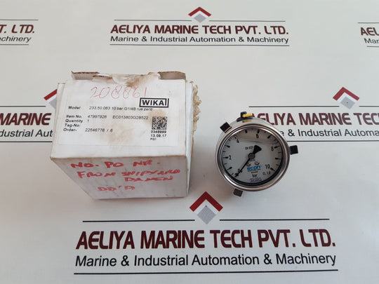 Wika En 837-1 Cl. 1.6 Pressure Gauge 0 To 10 Bar
