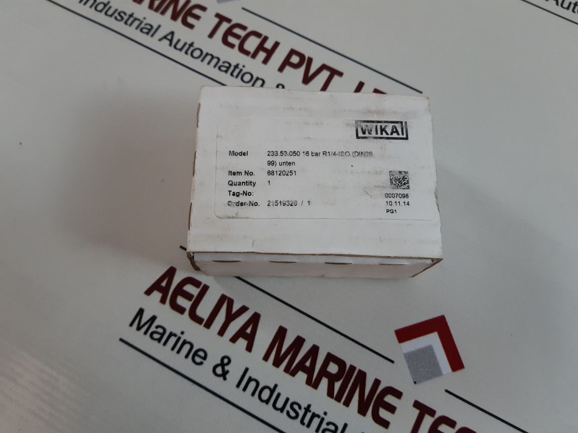 Wika En 837-1 Cl 1.6 Pressure Gauge 0 To 16 Bar
