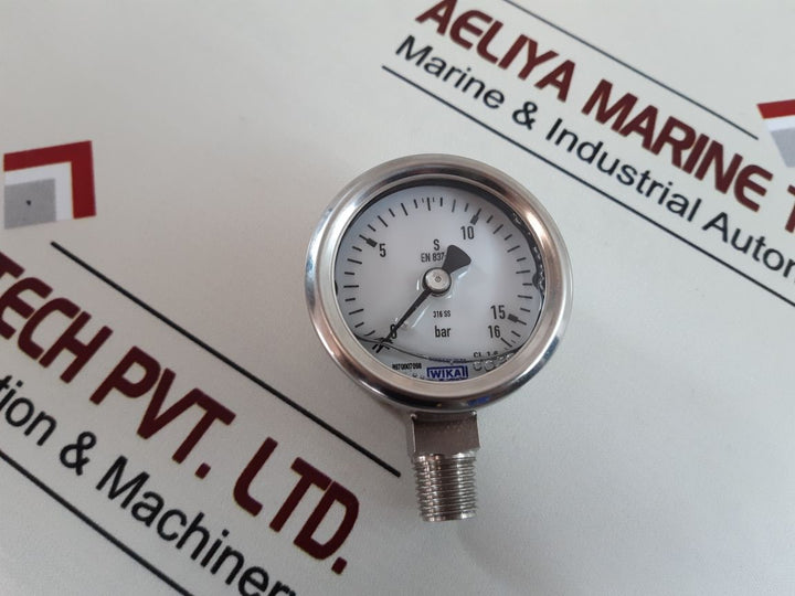 Wika En 837-1 Cl 1.6 Pressure Gauge 0 To 16 Bar
