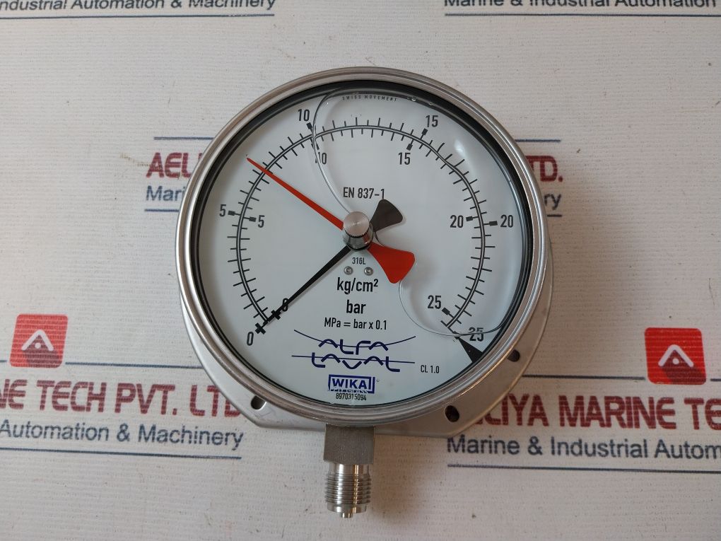 Wika En 837-1 Pressure Gauge 0-25 Bar