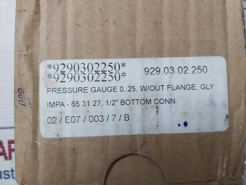 Wika En 837-1 Pressure Gauge W/Out Flange