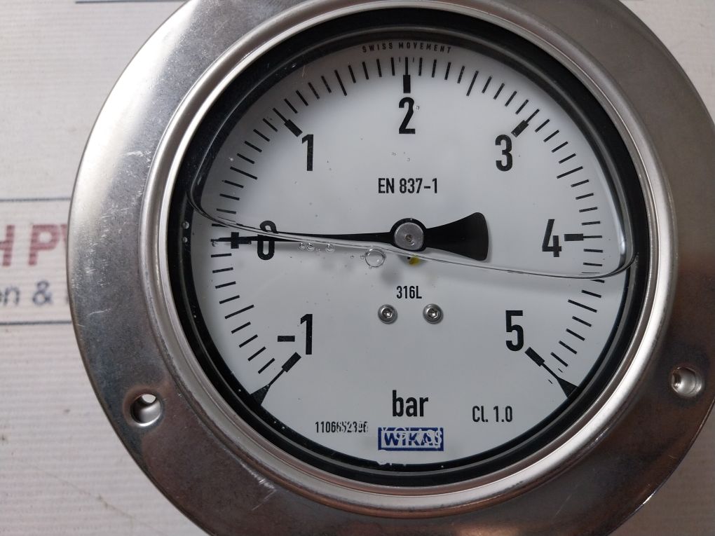 Wika En 837-1 Pressure Gauge -1 To 5 Bar