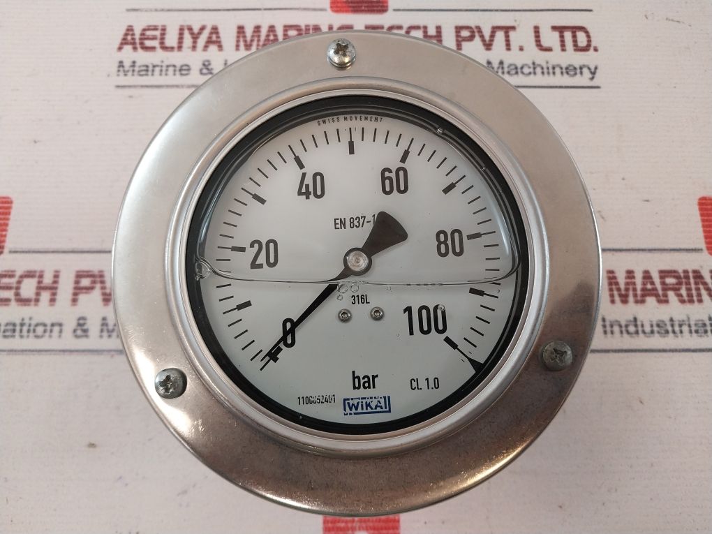 Wika En 837-1 Pressure Gauge 0-100 Bar