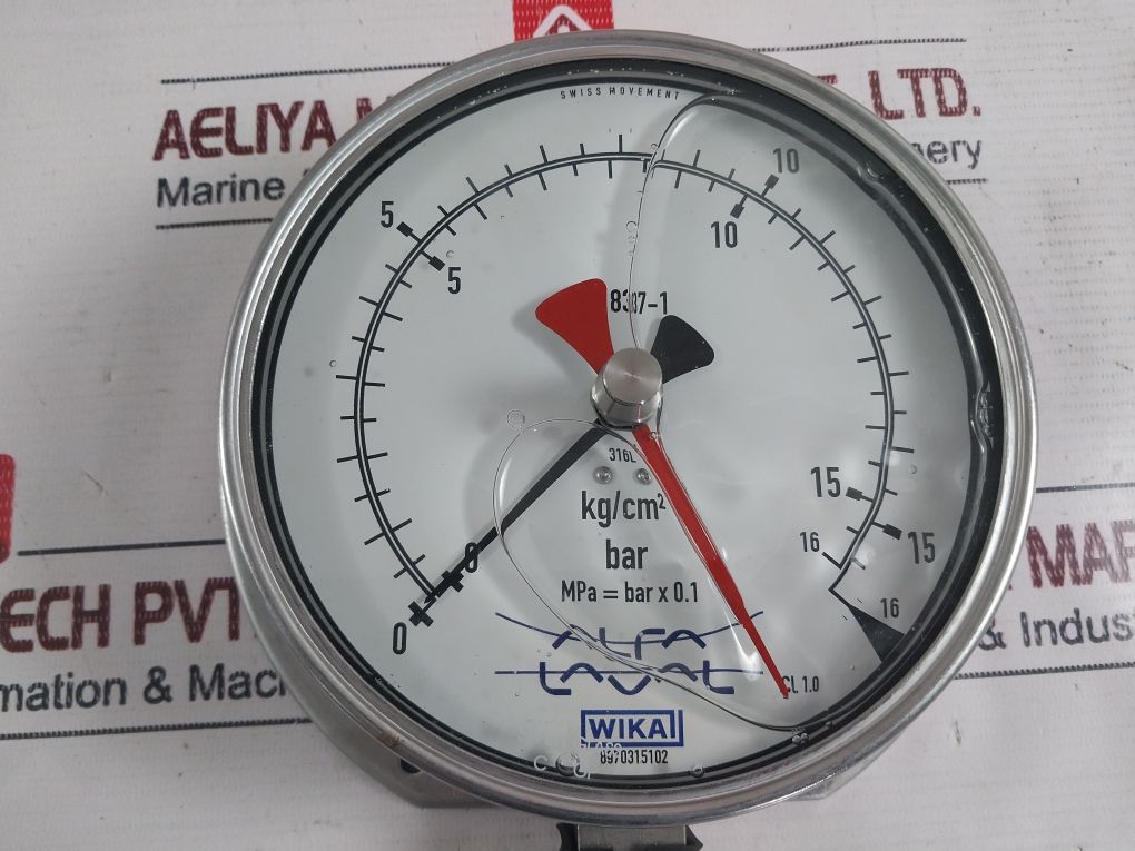 Wika En 837-1 Pressure Gauge 0-16 Kg/Cm2 0-16 Bar