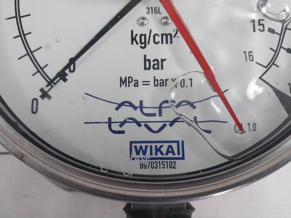 Wika En 837-1 Pressure Gauge 0-16 Kg/Cm2 0-16 Bar