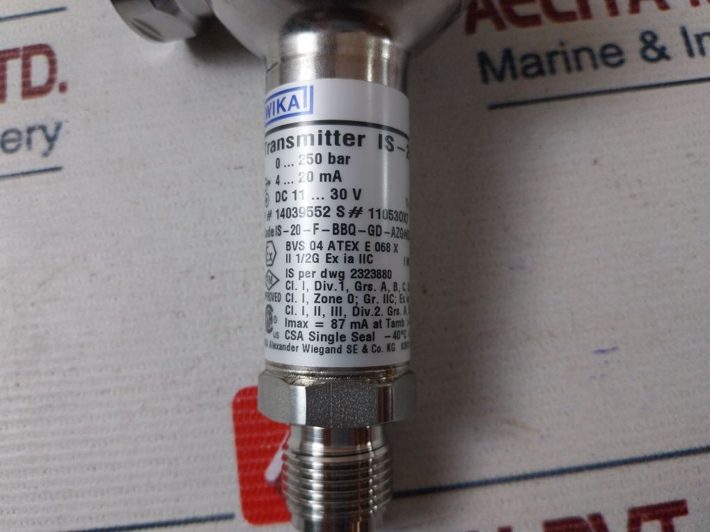 Wika Is-20-f Pressure Transmitter
