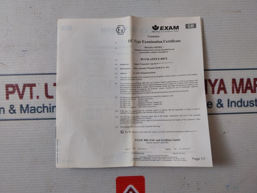 Wika Is-20-f Pressure Transmitter