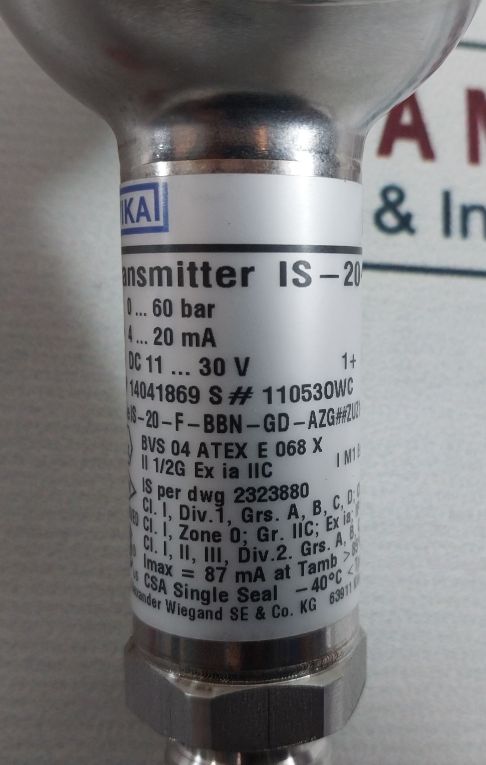 Wika Is-20-f Pressure Transmitter 14041869 Dc11…30V