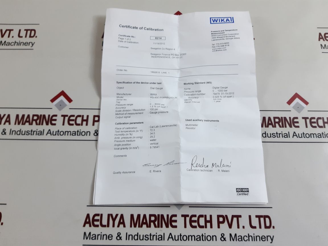 Wika Pgi-63C-pg6000-lao1-b Pressure Guage 0 To 400 Bar 0 To 6000 Psi
