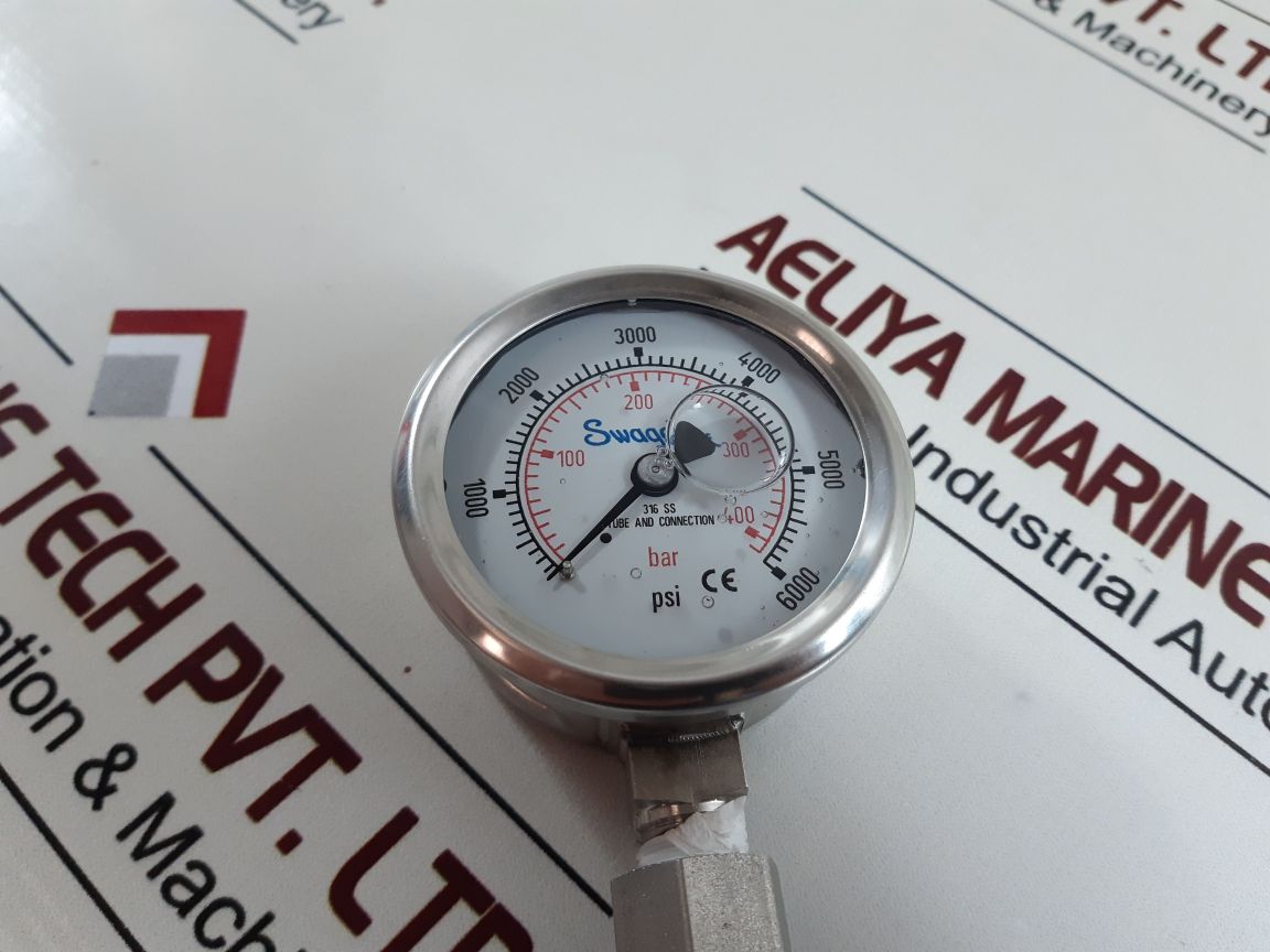 Wika Pgi-63C-pg6000-lao1-b Pressure Guage 0 To 400 Bar 0 To 6000 Psi
