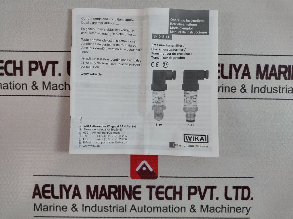 Wika S-10 Pressure Transmitter 14029884 Temperature -40/+125°C