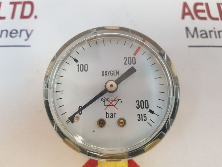 Wilhelmsen 90009795 Oxygen Gauge 0-315 Bar