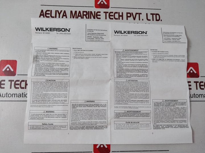 Wilkerson Wsa-04-fm0 Separator Condensate 1/2 Inch