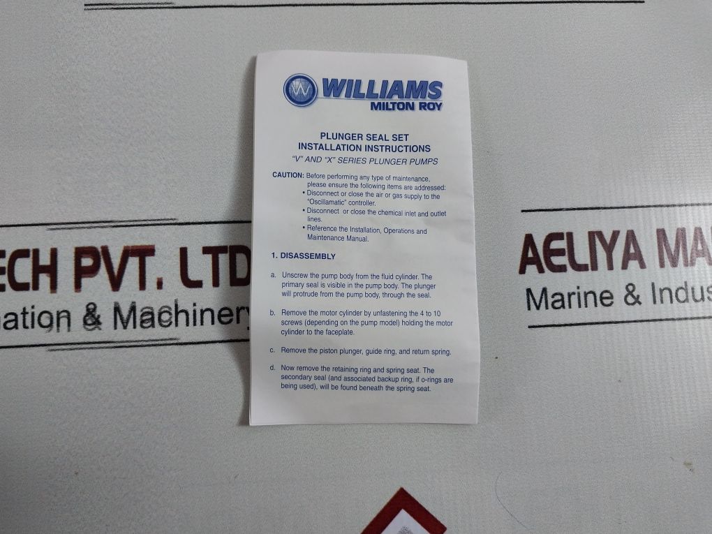 Williams P500V Plunger Seal Set