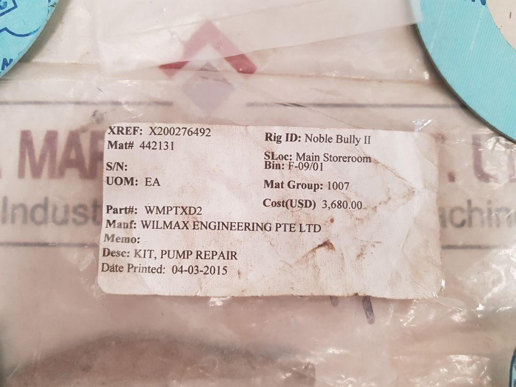 Wilmax Wmptxd2 Pump Repair Kit